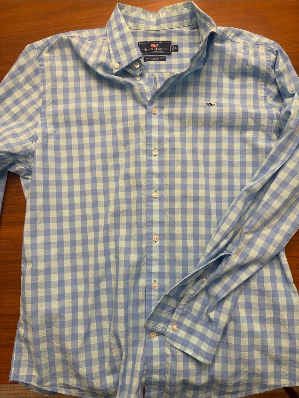Vineyard Vines Blue and White Gingham Button-Down Shirt